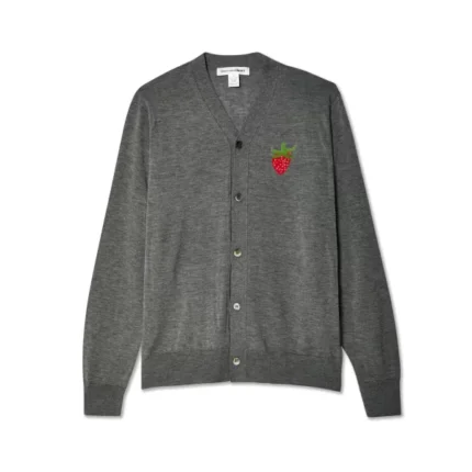 CDG SHIRT X BRETT WESTFALL MID GREY STRAWBERRY CARDIGAN