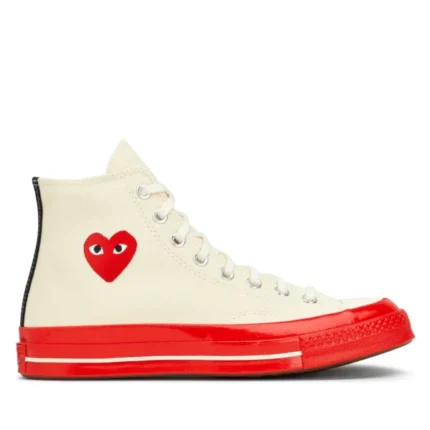 CONVERSE RED SOLE HIGH TOP (WHITE)