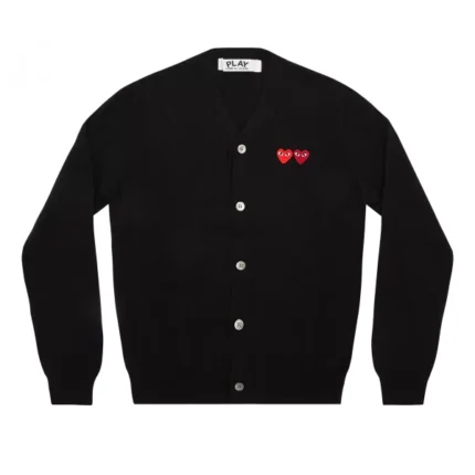 PLAY MENS CARDIGAN WITH DOUBLE EMBLEMS BLACK