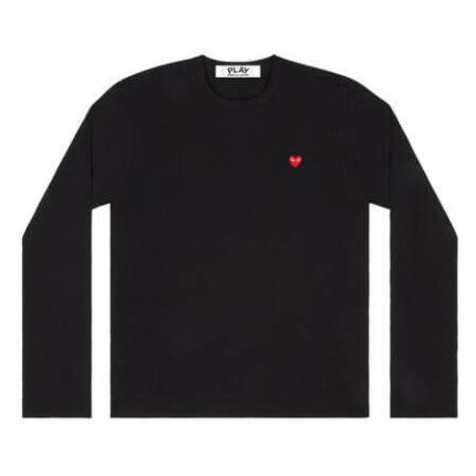 Play Comme des Garçons Small Red Heart Long Sleeve (Black)